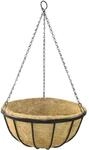Siena Garden H&auml;ngeampel Wrought schwarz mit Kokoseinlage 35cm