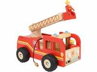 small foot Feuerwehrauto Leiterwagen aus Holz, mit Drehleiter und 2...