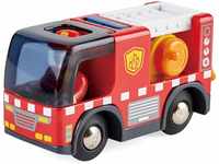 Hape Eisenbahnwelt Feuerwehrauto mit Sirene, Spielfigur &-fahrzeug, ab 3...
