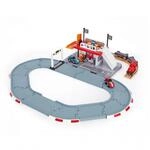 Hape Eisenbahnwelt Rennstrecke mit G&uuml;terbahnhof aus Holz, ab 3 Jahren