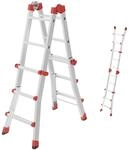 Hailo M80 Alu-Multifunktionsleiter - Schiebeleiter 4 x 3 Sprossen belastbar bis 150