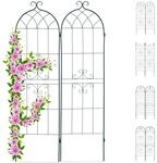 Relaxdays Rankgitter 2er Set, Metall, 180 x 50 cm, Vintage Rankhilfe Garten,