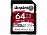 Kingston Canvas React Plus 64GB SDXC Speicherkarte UHS-II 300R/260W U3 V90 for...