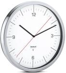 blomus -CRONO- Funkuhr M mit mattiertem Edelstahlrand, zeitloses Wei&szlig;, Wanduhr,