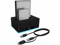 ICY BOX USB 3.0 2-Fach Festplatten Docking Station für 2,5" und 3,5" SATA...