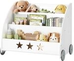 WOLTU KR002 Kinderregal B&uuml;cherregal f&uuml;r Kinder, Spielzeugregal mit R&auml;der 3...