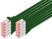 DIGITUS LAN Kabel Cat 6 &ndash; 0,25 m &ndash; 10 St&uuml;ck &ndash; S/FTP Geschirmt &ndash; Gr&uuml;n