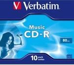 Verbatim Musik CD-R mit 80 Minuten - 16-fache Brenngeschwindigkeit - Rohling zum
