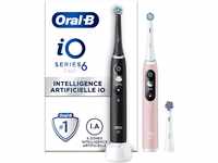 Oral-B iO Elektrische Zahnbürsten, 2 Stück, Schwarz und Rosa, Griffe mit schwarzem