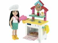 Barbie GTN63 - Chelsea-Pizzabäckerin mit brünetter Chelsea-Puppe (ca. 15 cm),