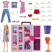 Barbie-Kleiderschrank Kleidung Und Accessoires, Mit Klappt&uuml;ren Und Tragegriff, Inkl