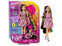 Barbie HCM89 - Totally Hair Puppe (Blond/Bunte Haare) im Blumen Print Kleid mit...