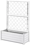 Stefanplast Blumenkasten, rechteckig, mit Spalier, Holz-Finish, 100 x 43 x 35 cm, 80