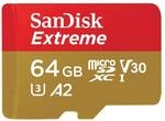 SanDisk Extreme MicroSDXC UHS-I Geheugenkaart 64 GB Met SD Adapter (1 Jaar RescuePRO