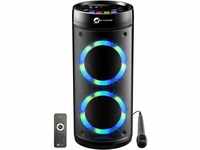 N-GEAR LPG26R Let's Go Party Bluetooth-Lautsprecher mit Karaoke-Mikrofon, LED...