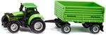 Siku 1606, DEUTZ-FAHR-Traktor mit Fortuna 2-Achs Anh&auml;nger, Spielzeug-Traktor,