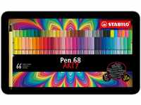 Premium-Filzstift - STABILO Pen 68 - ARTY - 66er Metalletui - mit 65...
