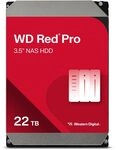 WD Red Pro 22TB NAS 3,5" Interne Festplatte – 7200 RPM Klasse, SATA 6Gb/s,...