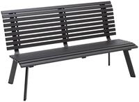 Dehner Gartenbank London, 2-Sitzer, ca. 150 x 88 x 64 cm, Aluminium, grau