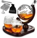 MikaMax, Whisky Karaffen-Set, Globe Decanter Deluxe Set, Globus Dekanter, Inklusive 2