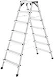Hailo D60 StandardLine Alu-Doppelstufenleiter - 2x7 Stufen bis 150 kg - Leiter mit