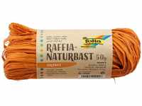 folia 9040 - Raffia Naturbast orange, 1 Bündel mit 50 g, Schnur aus...