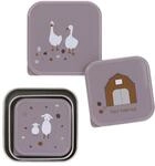 L&Auml;SSIG Snackbox 3er Set Edelstahl 3 St&uuml;ck Tiny Farmer lilac