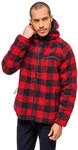 Brandit Teddyfleece Worker Jacket, Farbe: red/black, Gr&ouml;&szlig;e: M