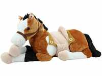 Sweety Toys Plüsch 6502 Lucky XXL Riesen Pferd liegend mit Sattel, Braun Beige