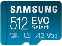 Samsung EVO Select (2021) microSD-Karte + SD-Adapter, 512 GB, Speicherkarte für