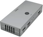 Hama KVM Switch f&uuml;r 2 PCs, Notebooks, Macbooks, Tablets, 4 Ports (KVM Umschalter