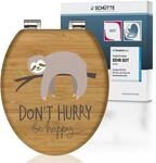 SCH&Uuml;TTE WC-Sitz NO HURRY mit Absenkautomatik aus Holz, hochwertiger Toilettendeckel