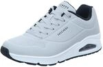 Skechers Herren UNO Stand ON AIR Sneaker, Light Gray Durabuck/Black Trim, 44 EU
