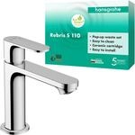 hansgrohe Rebris S - Waschtischarmatur mit Zugstangen-Ablauf, Wasserhahn Bad mit