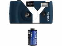 Yashica MF1 dunkel blau Kleinbild Kamera Set (Kamera+eingeletem