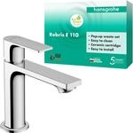 hansgrohe Rebris E - Waschtischarmatur mit Zugstangen-Ablauf, Wasserhahn Bad mit