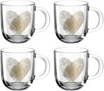 Leonardo Emozione Geschenk Tassen 4er Set, Fingerabdruck-Herz Design,