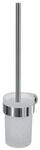 Spirella Kollektion Milo, WC-B&uuml;rste mit Halterung, 11,5 x 12,5 x 35 cm, Glas, Wei&szlig;,