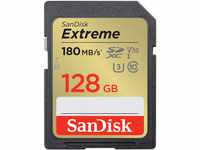 SanDisk Extreme SDXC UHS-I Speicherkarte 128 GB (V30, 180 MB/s Übertragung,...