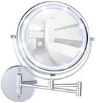 WENKO Power-Loc LED Wandspiegel Lumi, Kosmetikspiegel mit 5-Fach Vergr&ouml;&szlig;erung,