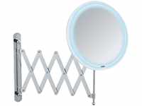 WENKO LED Teleskop-Wandspiegel Barona, Kosmetikspiegel mit LED-Beleuchtung,
