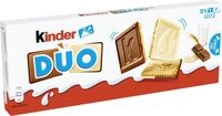 kinder DUO &ndash; Knusprige Kekse mit Schokoladent&auml;felchen aus Vollmilch- und wei&szlig;er