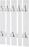 HAKU Wandgarderobe edelstahloptik, wei&szlig;, MDF, Metall - Ma&szlig;e: B 65 cm x H 100 cm x T