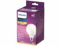 Philips LED Classic E27 Lampe, 60 W, Globeform, matt, warmweiß