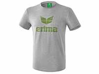ERIMA Kinder T-shirt Essential T-Shirt, hellgrau melange/twist of lime, 128, 2081803