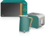Swan Nordic Fr&uuml;hst&uuml;cksset, Wasserkocher, 1,7 l, 2200 W, Breitschlitz-Toaster,...