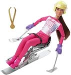 Barbie HCN33 - Wintersport Paraskifahrerin-Puppe, br&uuml;nett (30 cm) mit Hemd,...