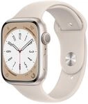 Apple Watch Series 8, 45 mm, Aluminium polarstern, Sportarmband polarstern