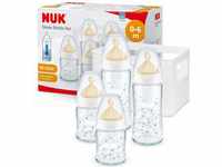 NUK First Choice+ Babyflaschen Starter Set aus Glas und Latex | 0–6 Monate | 4