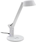 EGLO LED Tischlampe Banderalo, 1 flammige Schreibtischlampe mit QI Ladestation,
